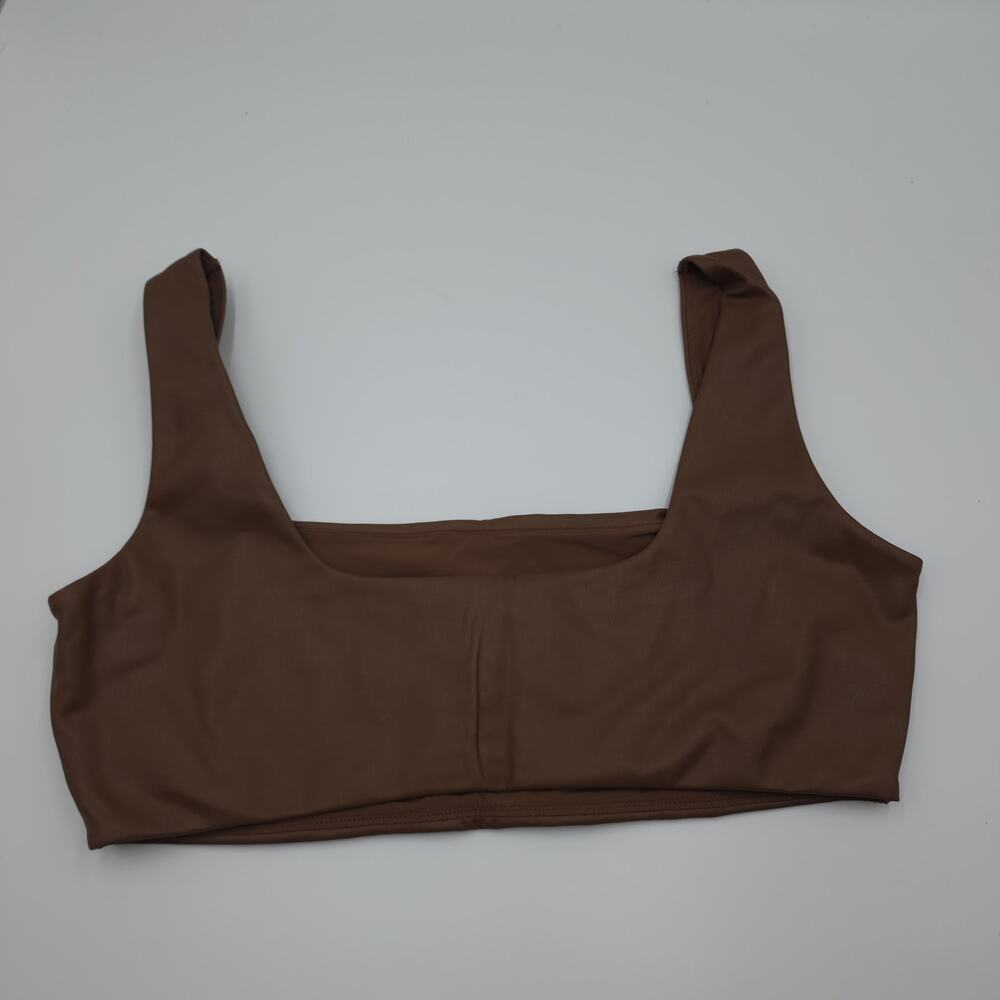 Skims Faux Leather Bralette Jasper Size 3X - Picture 4 of 7